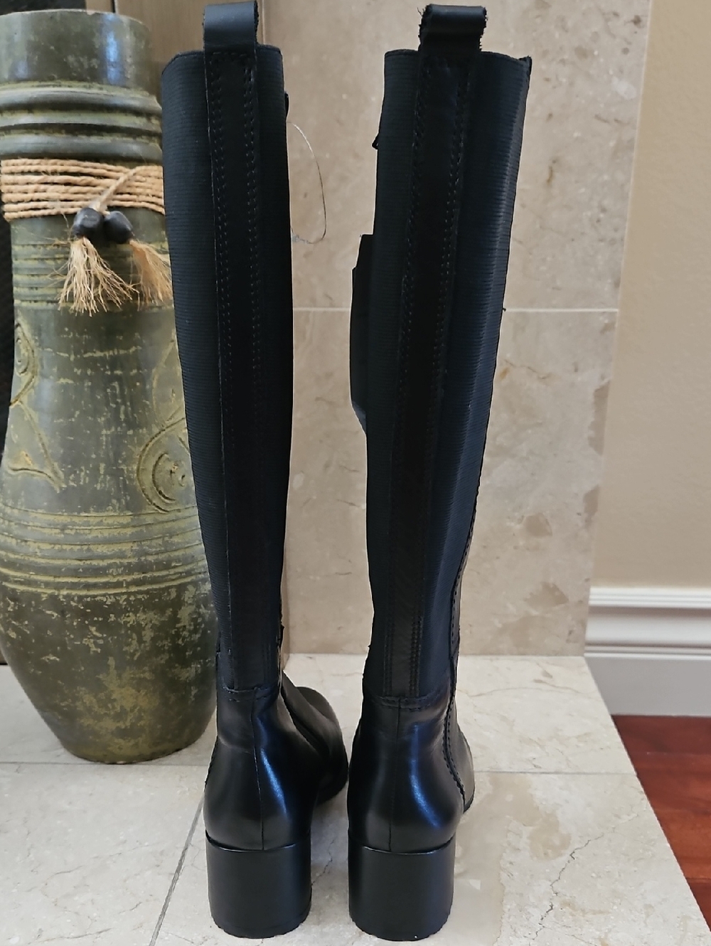 NWT Naturalizer Wide Calf Over-the-Knee Black Leather Boots - Picture 5 of 16